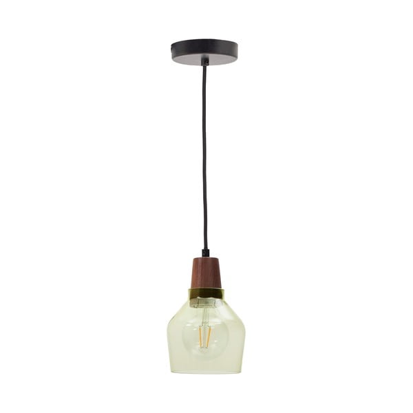 Zielono-naturalna lampa wisząca ze szklanym kloszem ø 13,5 cm Silex – Kave Home