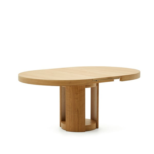 Okrągły rozkładany stół z dodatkowym blatem w dekorze dębu ø 150 cm Artis – Kave Home-image-3