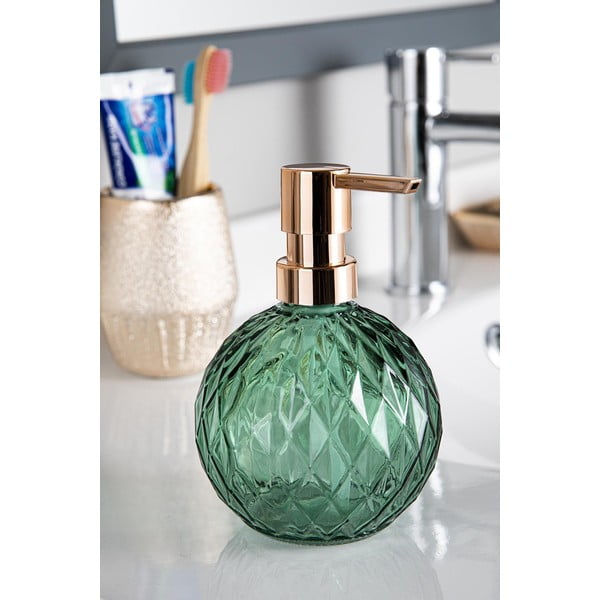 Zielony szklany dozownik do mydła 450 ml – Foutastic-image-1