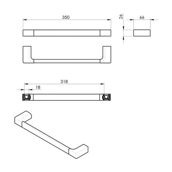 Ścienny wieszak na ręczniki z mosiądzu w kolorze złota Gedy Pirenei – Sapho-image-1