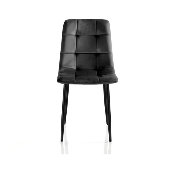 Czarne krzesła zestaw 2 szt. z aksamitu Faffy – Tomasucci