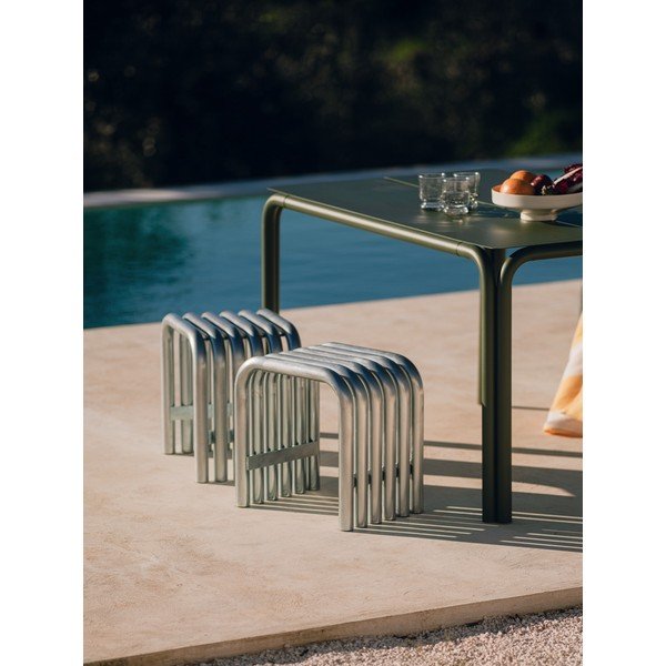 Metalowe krzesło ogrodowe w kolorze srebra Nokk – noo.ma-image-1