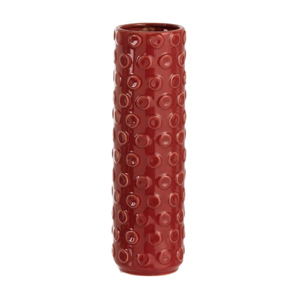 Czerwony wazon ceramiczny J-Line Spheres, wys. 35 cm