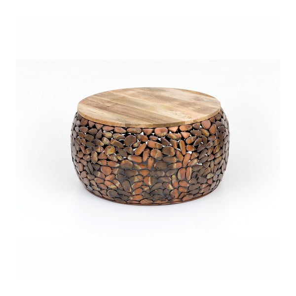 Stolik z drewnianym blatem WOOX LIVING Caramel, ⌀ 66 cm
