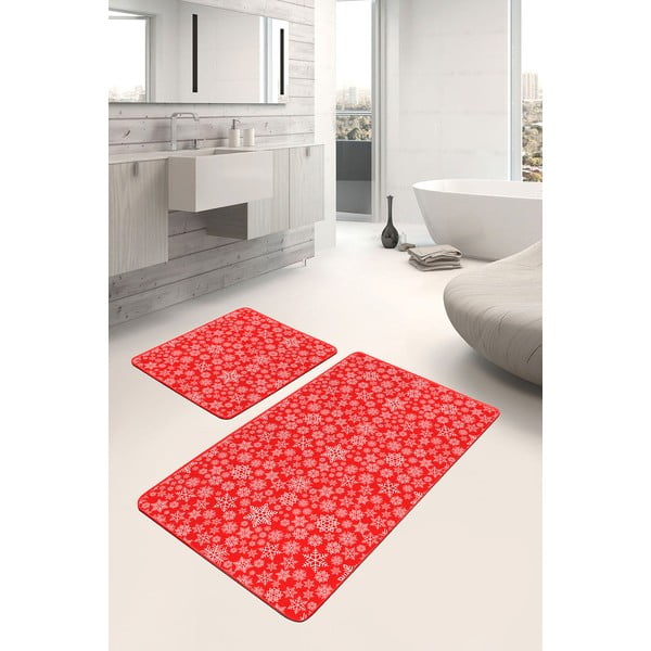 Czerwone dywaniki łazienkowe zestaw 2 szt. 60x100 cm – Mila Home