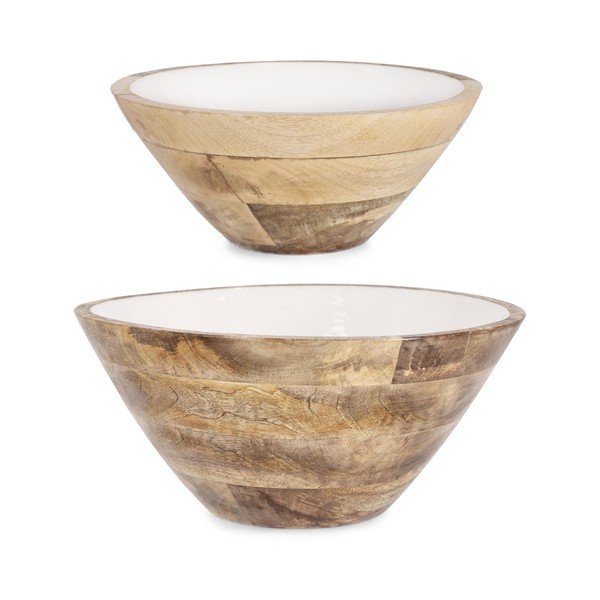 Białe drewniane misy zestaw 2 szt. ø 30,5 cm Knossos – Yes Everyday-image-1