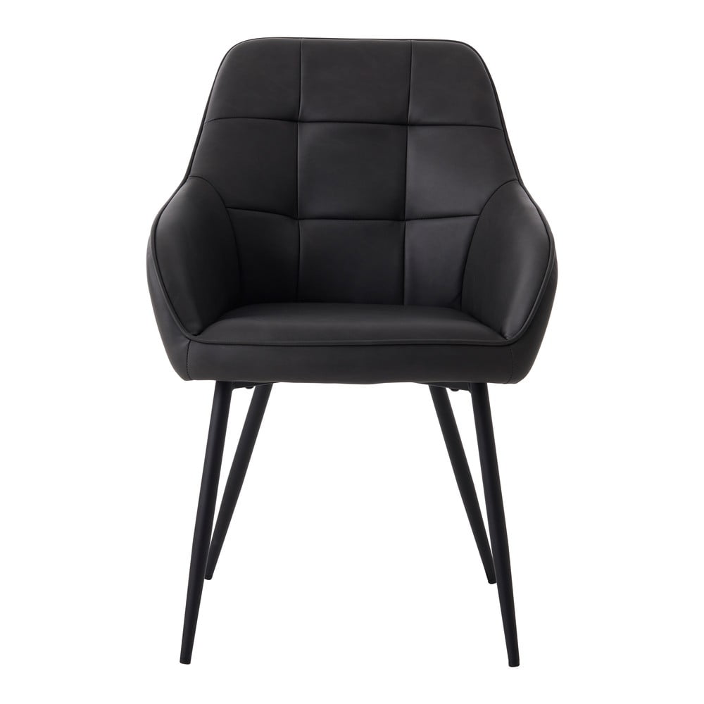 Ciemnoszare tapicerowane fotele jadalniane zestaw z podłokietnikami 2 szt. Nolan Square – Unique Furniture (zdjęcie 6)
