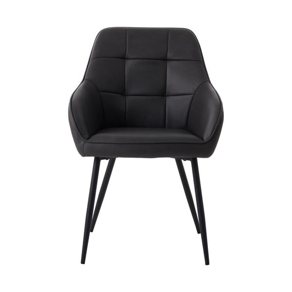 Ciemnoszare tapicerowane fotele jadalniane zestaw z podłokietnikami 2 szt. Nolan Square – Unique Furniture-image-3