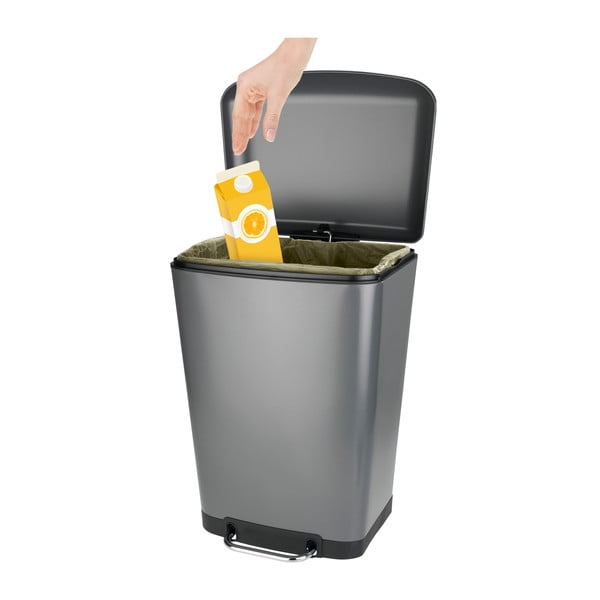 Stalowy kosz na śmieci na śmieci z pedałem Wenko, 30 l-image-2