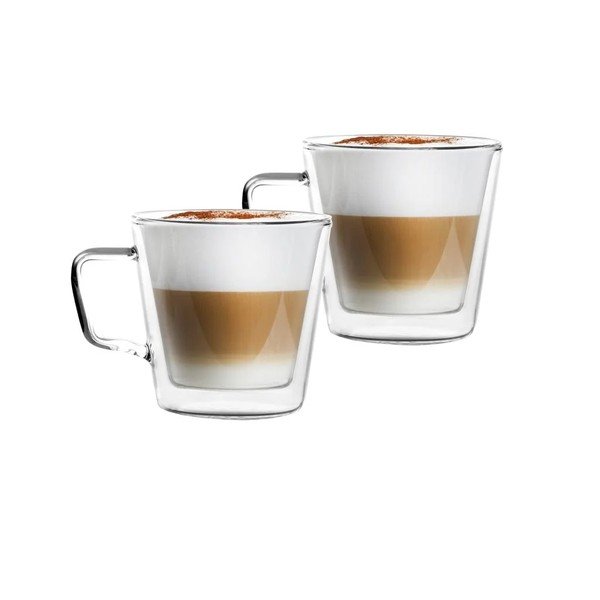 Szklane kubki zestaw 2 szt. do cappuccino/z podwójną ścianką 350 ml – Vialli Design