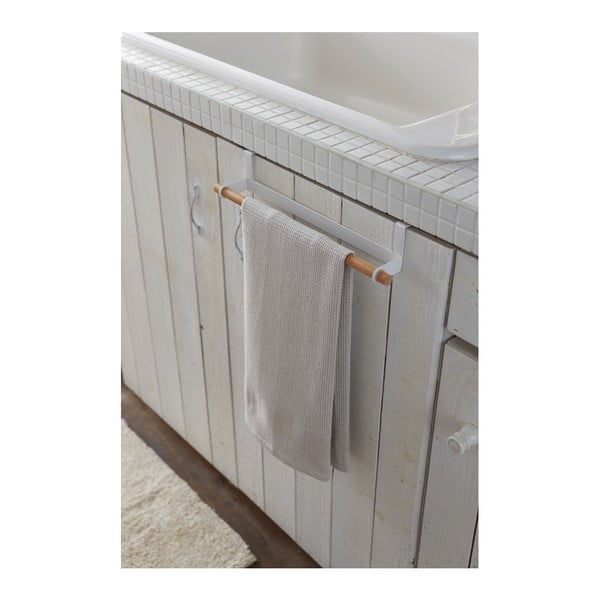 Biały uchwyt wiszący na ręczniki papierowe/ścierki YAMAZAKI Tosca-image-1