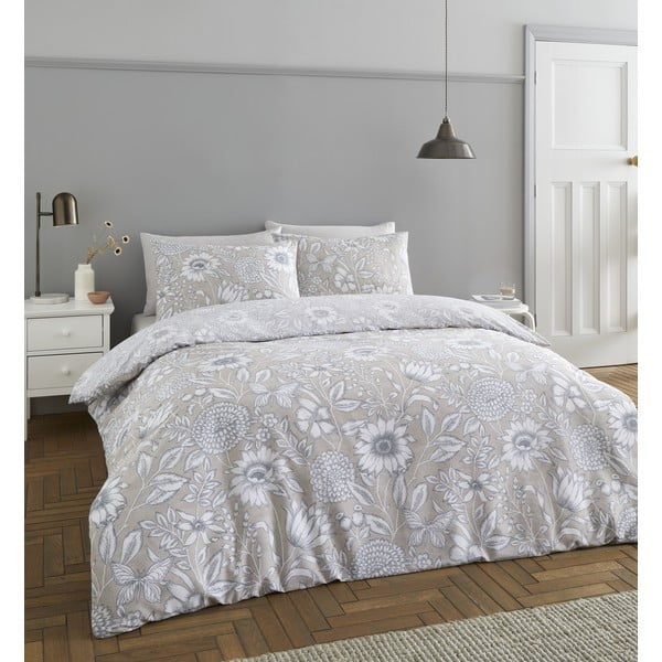 Szara pościel 200x135 cm Tapestry Floral – Catherine Lansfield-image-1