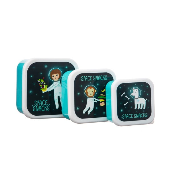 Zestaw 3 dziecięcych pojemników na obiad Sass & Belle Space Explorer