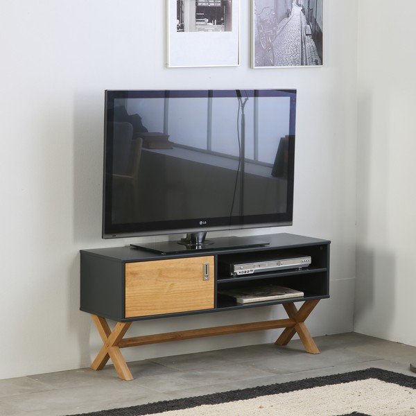 Antracytowa szafka pod TV Marckeric Leidi, 110x52 cm-image-1