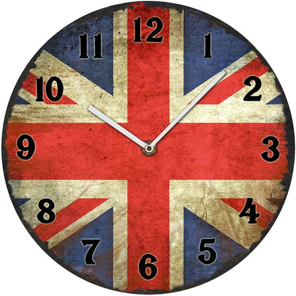 Szklany zegar UK, 30 cm