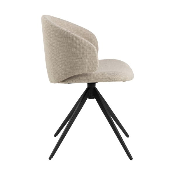 Beżowy tapicerowany fotel jadalniany z podłokietnikami Ella – Actona-image-4