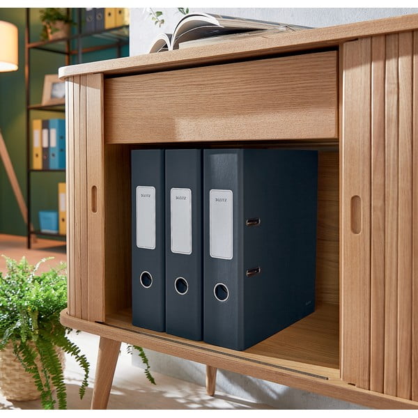 Szary segregator biurowy z miękką powierzchnią Leitz Cosy, A4-image-3