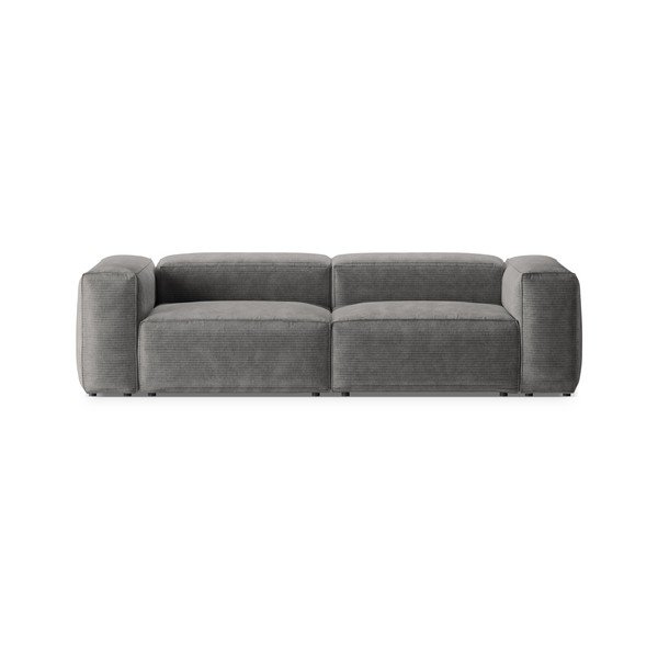 Jasnoszara sztruksowa sofa 264 cm Bergamo – Cosmopolitan Design