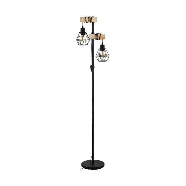 Lampa stojąca w czarno-naturalnym kolorze (wysokość 166,5 cm) TOWNSHEND 5 – EGLO