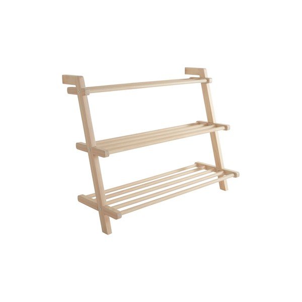 Wiszący regał na buty z litego drewna sosnowego w jasnym naturalnym kolorze 80x65x42 cm Eddison – Jotex