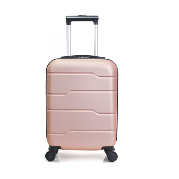 Różowobeżowa walizka na kółkach Hero Santiago, 30 l