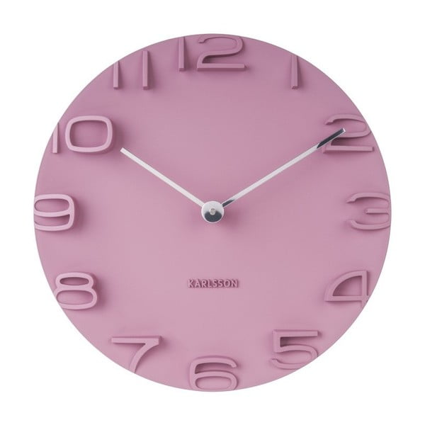 Różowy zegar Karlsson On The Edge, ⌀ 42 cm