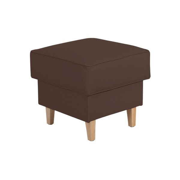 Ciemnobrązowy podnóżek Max Winzer Lorris Leather Brown