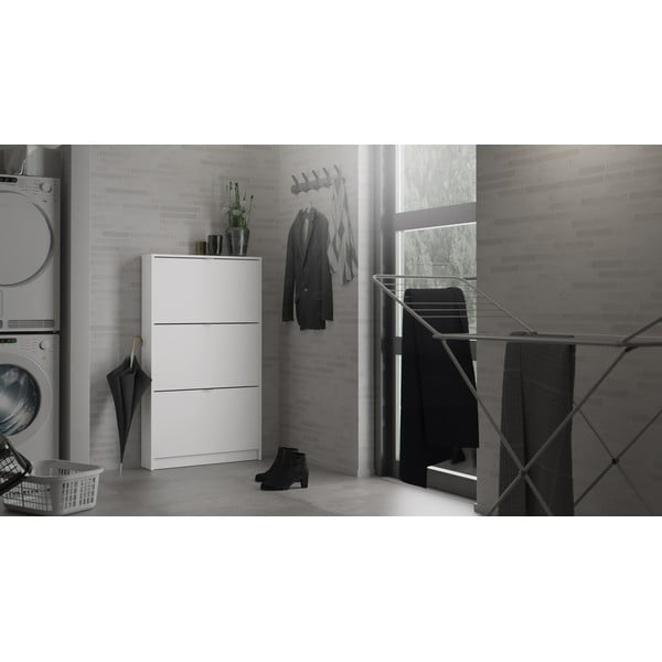 Biała uchylna szafka na buty Shoes – Tvilum-image-1