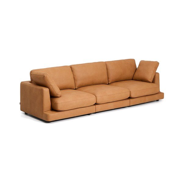 Brązowa skórzana sofa 300 cm Gala – Kave Home