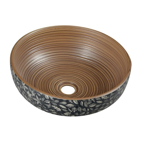 Brązowa ceramiczna okrągła umywalka ø 41 cm Priori – Sapho