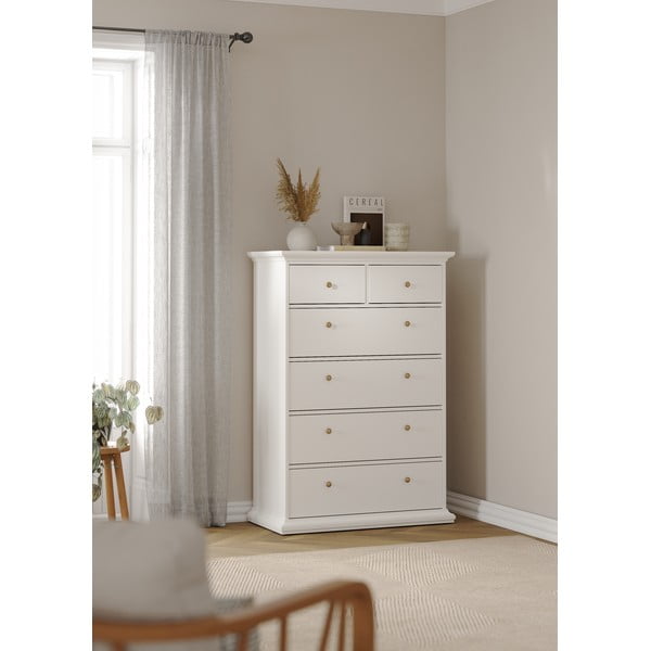 Biała wysoka komoda 96x140 cm Paris – Tvilum-image-1