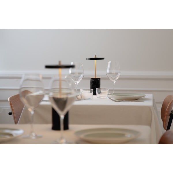 Czarna marmurowa lampa stołowa LED ze ściemniaczem i metalowym kloszem (wysokość 25,5 cm) Asteria Move Mini – UMAGE-image-1