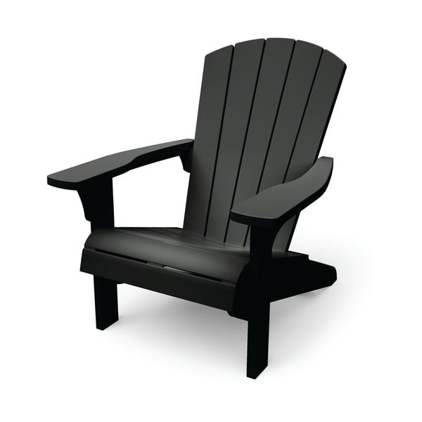 Ciemnoszare plastikowe krzesło ogrodowe Troy − Keter