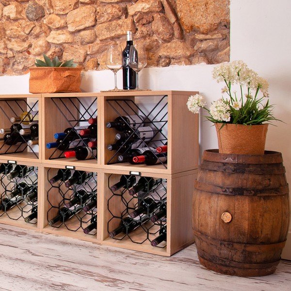 Regał na wino w dekorze buku na 9 butelek – Compactor-image-1