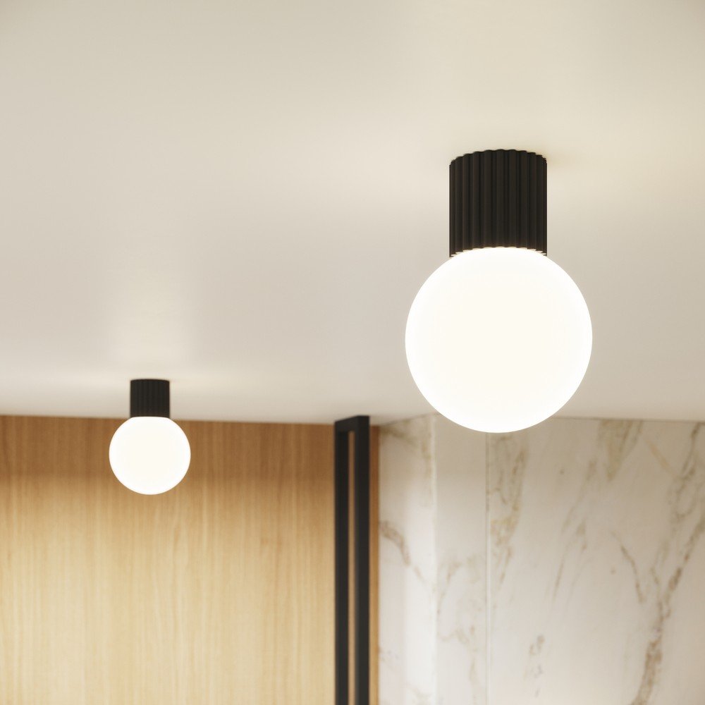 Czarna lampa sufitowa ze szklanym kloszem ø 12 cm Orbital – Sollux (zdjęcie 7)