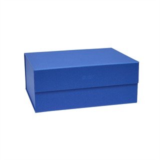 Niebieski kartonowy pojemnik z pokrywką 33x25x15 cm Hako – OYOY Living Design