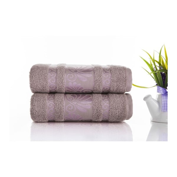 Zestaw 2 ręczników Carmen Light Lilac, 50x90 cm