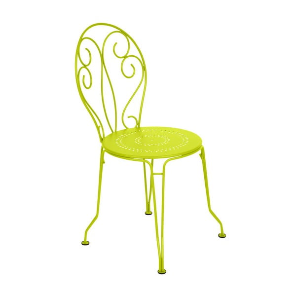 Limonkowe krzesło metalowe Fermob Montmartre