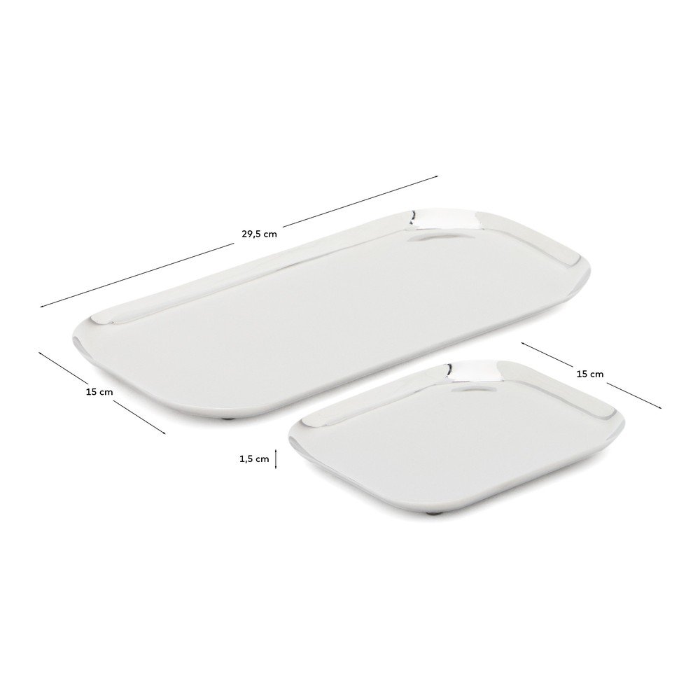 Tace do serwowania ze stali nierdzewnej zestaw 2 szt. 15x29 cm Nirela – Kave Home (zdjęcie 9)