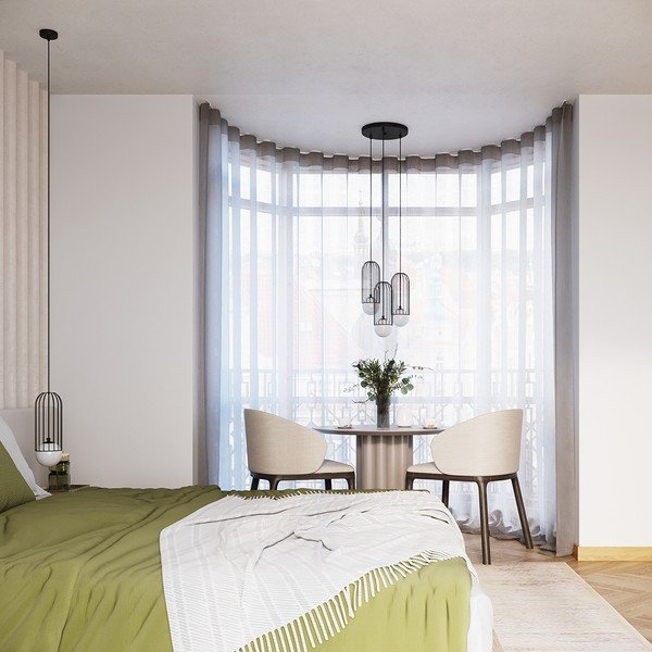 Biało-czarna lampa wisząca ze szklanym kloszem Belinda – Sollux-image-2