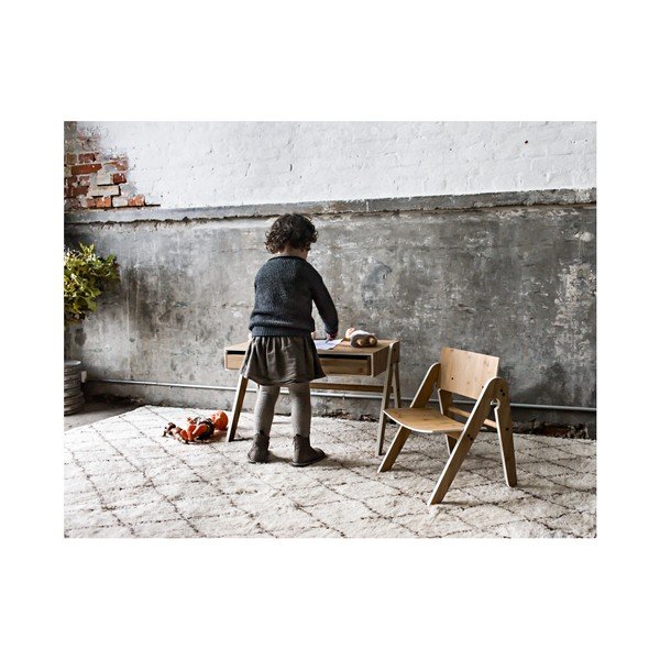 Bambusowy stolik dziecięcy z szarymi detalami We Do Wood Geo's-image-2