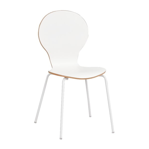 Białe krzesło do jadalni z brązowymi detalami Rowico Fusion