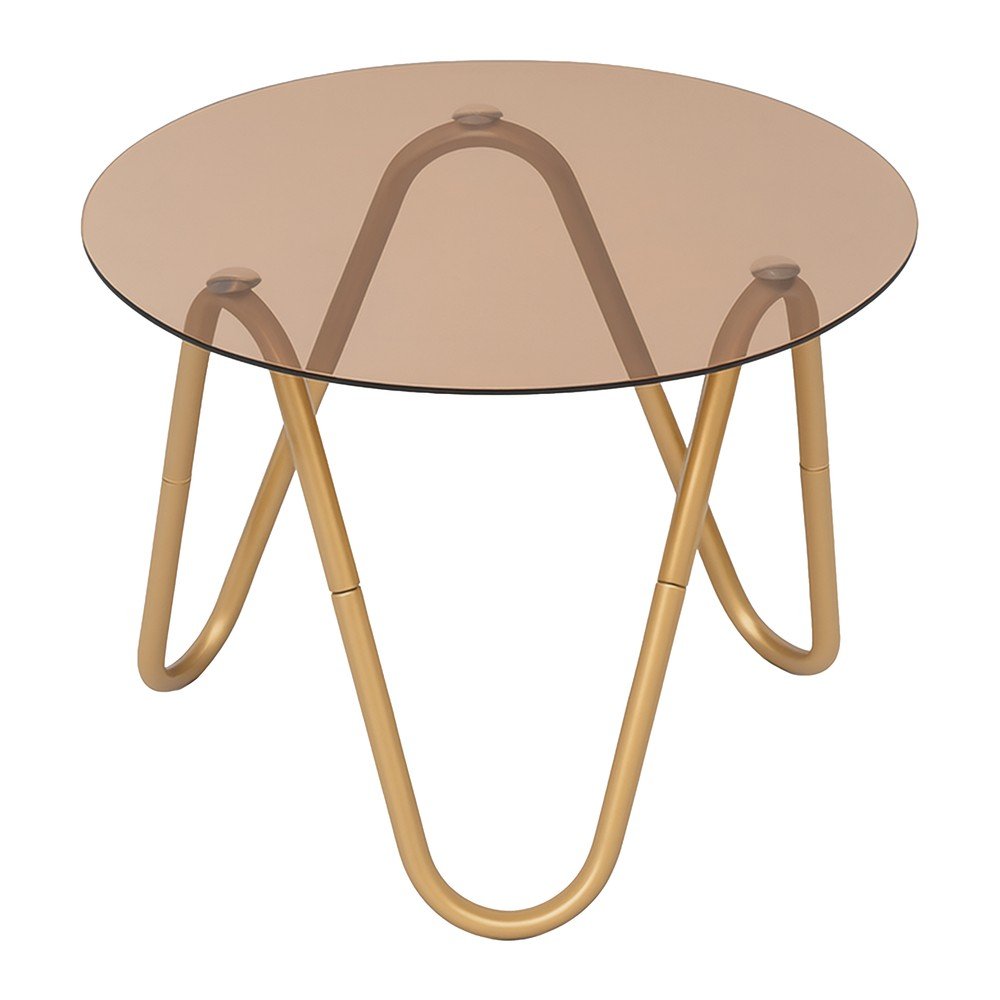 Okrągły stolik ze szklanym blatem ø 50 cm Ventana Round – Leitmotiv