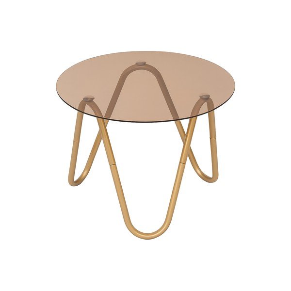 Okrągły stolik ze szklanym blatem ø 50 cm Ventana Round – Leitmotiv