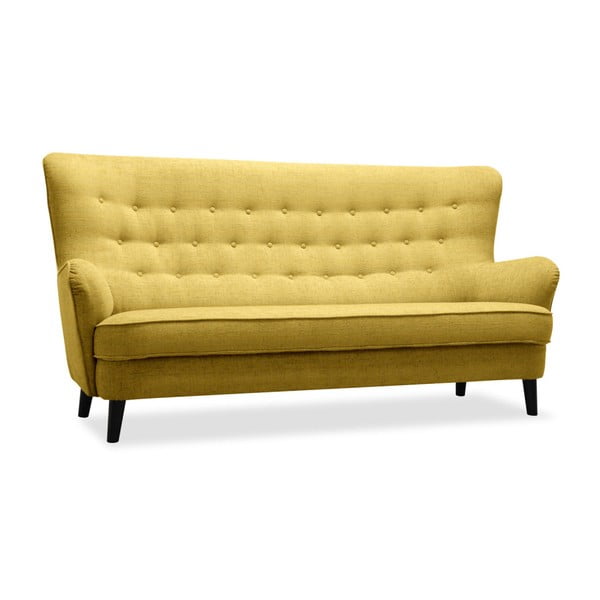 Żółta sofa 3-osobowa Vivonita Fifties