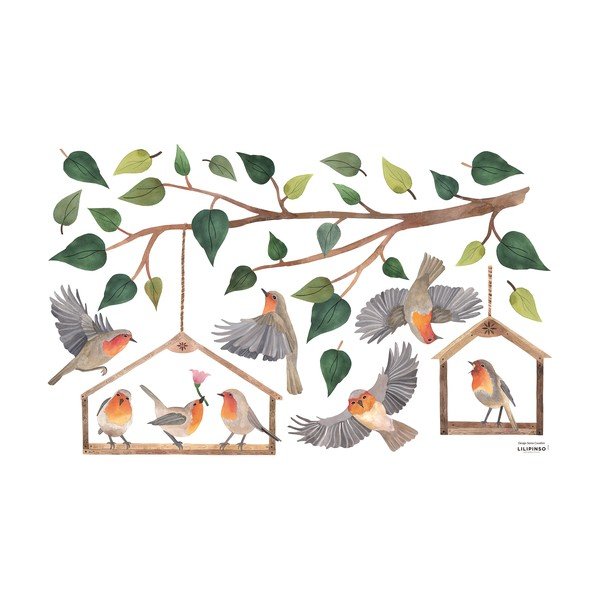 Naklejki dziecięce 64x40 cm Robins Redbreast – Lilipinso