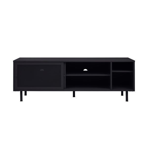Czarna metalowa szafka pod TV 160x55x45 cm Veep – Unique Furniture-image-2