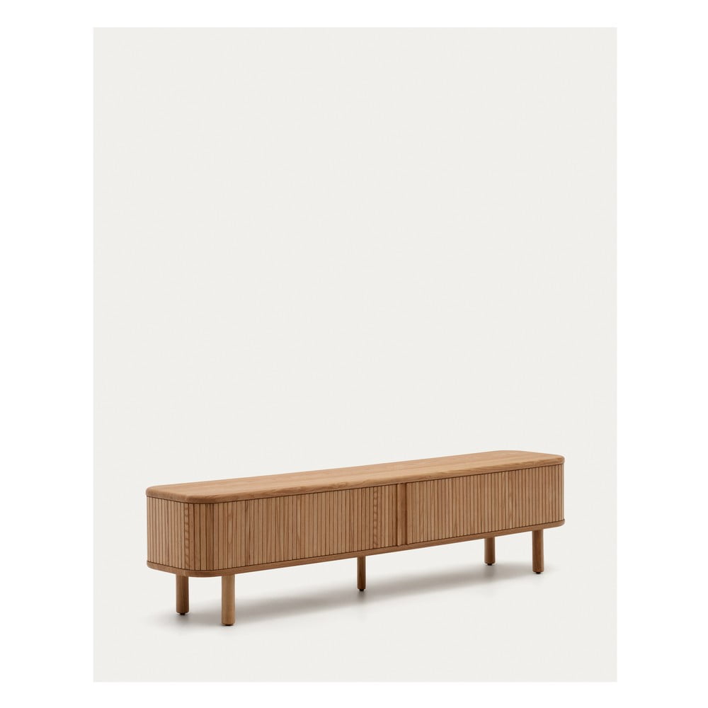 Szafka pod TV w dekorze jesionu w naturalnym kolorze 200x50x40 cm Mailen – Kave Home (zdjęcie 3)