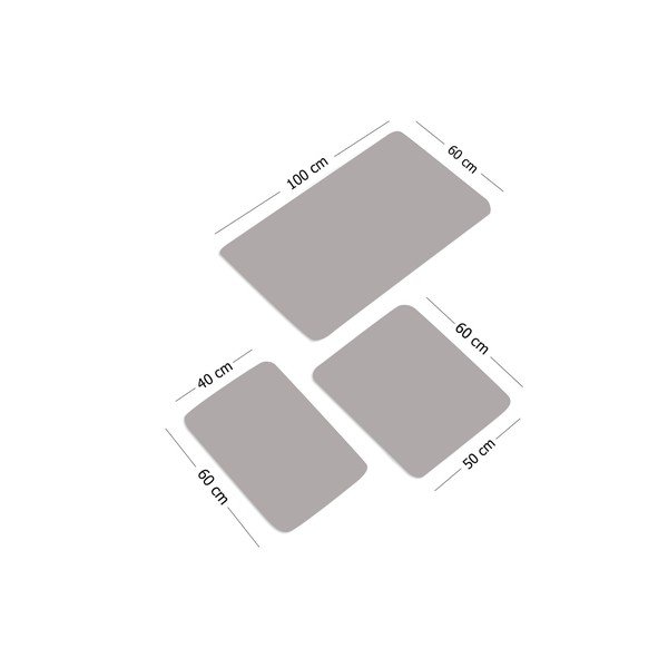 Brązowo-kremowe dywaniki łazienkowe zestaw 3 szt. 100x60 cm – Foutastic-image-3