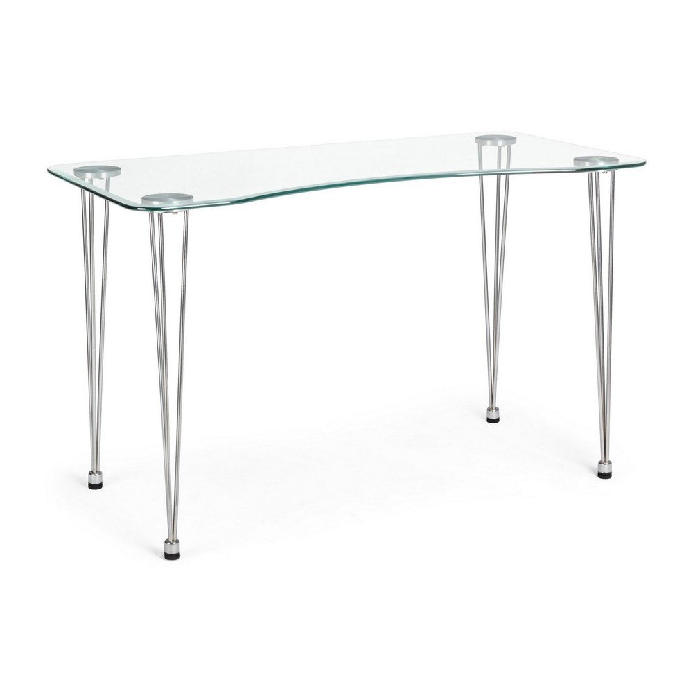 Biurko ze szklanym blatem 60x120 cm Rondo – Bizzotto
